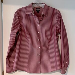 Talbots Burgundy Striped Blouse
